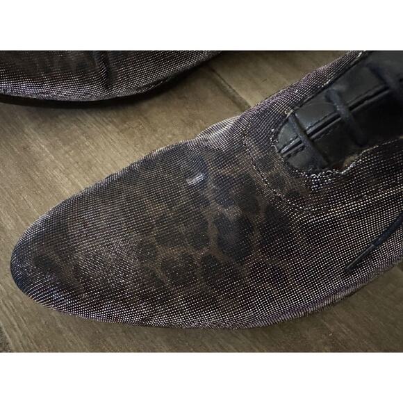 RARE! EVEET ANIMAL PRINT SHIMMER LEATHER OXFORDS SHOES SZ 10 (43) main image 3